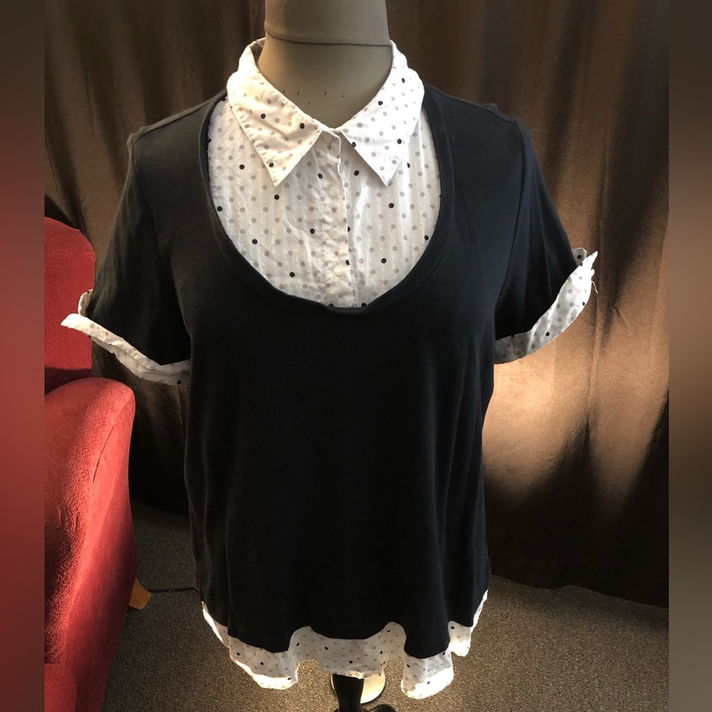 Fashion Bug knit two-fer top. Sz 22/24